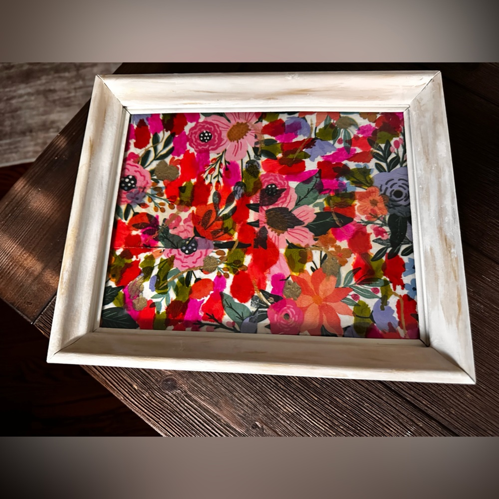 Hand crafted decorative vanity tray original rustic farmhouse Floral Decorative - Picture 9 of 10